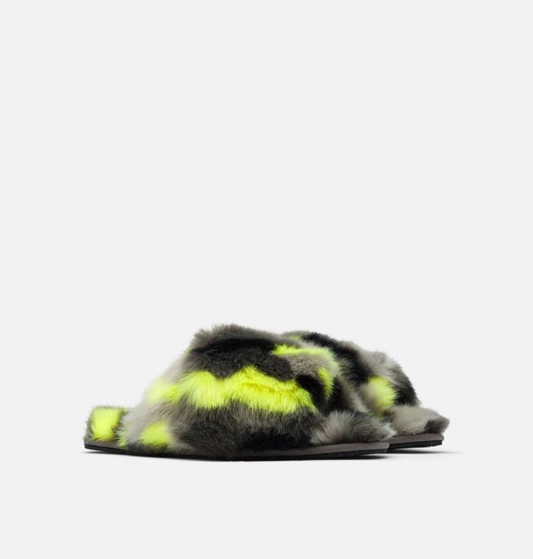 Womens Slippers Black/Green - Sorel Go™ - Mail Run - 098-OZXQCD